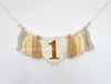 1st Birthday Brown Tassel Banner High Chair Garland Decorations Cake Smash Backdrop