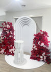 Red & Light Pink Faux Florals Stand