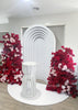 Red & Light Pink Faux Florals Stand