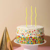 Yellow Wavy Curve Birthday Candles 6pk