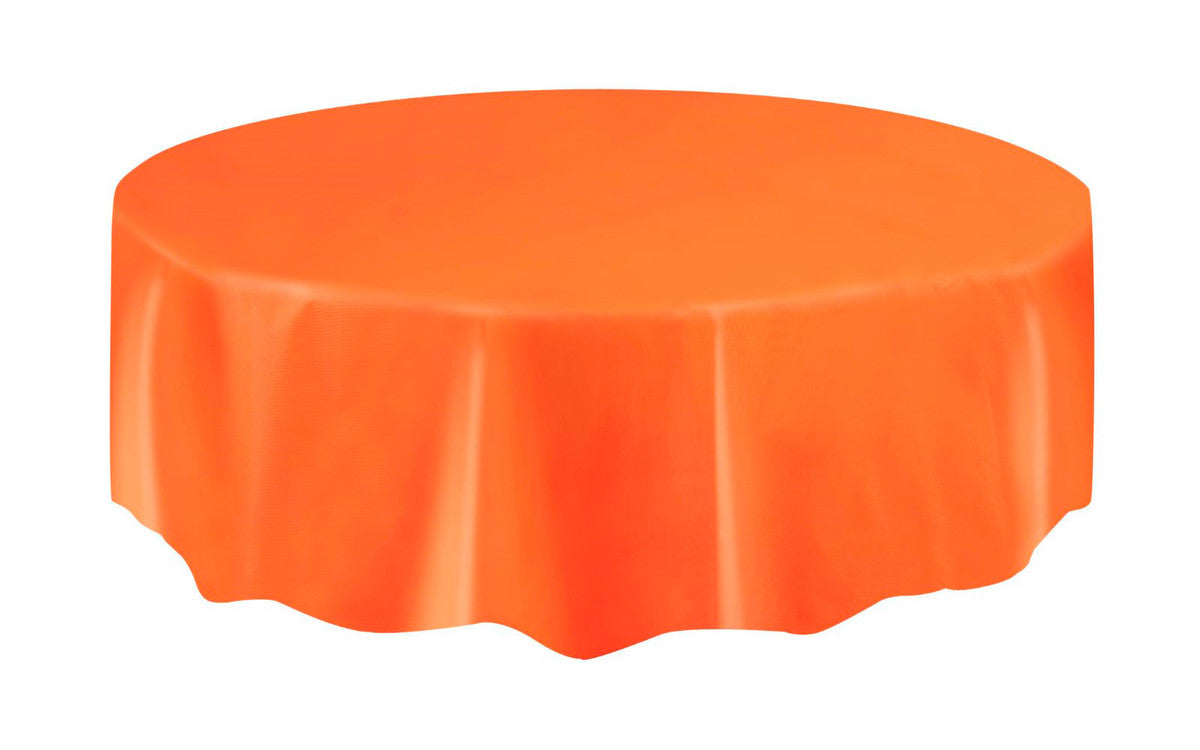 Orange Plastic Round Plastic Tablecover – Top Party Supplies, Hoppers ...