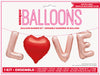 "Love" Red & Pink Foil Balloon Banner With Ribbon 2.74m