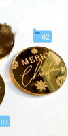 5cm Merry Christmas Round Acrylic CupCake Topper