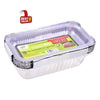 20cm X 11cm X 5cm Foil Baking Tray Roasters 10pk With Clear Lid