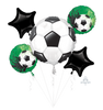 Soccer Ball Goal Foil Balloons Bouquet