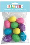 12PK Glitter Hanging Easter Eggs Decoration