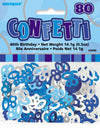80th Birthday Blue & Silver Table Foil Confetti / Scatters 14g