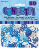 80th Birthday Blue & Silver Table Foil Confetti / Scatters 14g