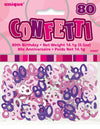 80th Glitz Pink Birthday Table Foil Confetti / Scatters 14g