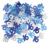 16th Birthday Blue & Silver Table Foil Confetti / Scatters 14g