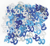 30th Birthday Blue & Silver Table Foil Confetti / Scatters 14g