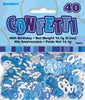 40th Birthday Blue & Silver Table Foil Confetti / Scatters 14g