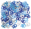 40th Birthday Blue & Silver Table Foil Confetti / Scatters 14g