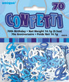 70th Birthday Blue & Silver Table Foil Confetti / Scatters 14g