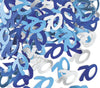 70th Birthday Blue & Silver Table Foil Confetti / Scatters 14g