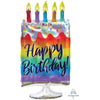 Happy Birthday SuperShape Holographic Iridescent Cake Foil Balloon