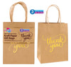 20CM x 15CM x 9CM Gold Thank You Paper Gift Bags 3pk