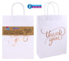 35CM x 25CM 10CM Rose Gold Thank You Paper Gift Bags 2pk