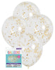 6pk Gold Confetti Clear Balloons