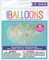 6pk Gold Confetti Clear Balloons