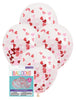 Red Heart Confetti 30cm Latex Balloons 5pk