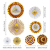 8pcs EID Gold Paper Fans Wall Decoration