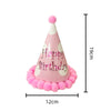 Happy Birthday Girl's Pink Pom Pom Hat