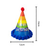 Happy Birthday Rainbow Pom Pom Hat