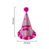 Happy Birthday Girl's Pink Pom Pom Hat