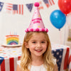 Happy Birthday Girl's Pink Pom Pom Hat