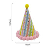 Pastel Rainbow Birthday Pom Pom Hat