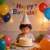 Pastel Rainbow Birthday Pom Pom Hat
