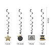 Glitter Gold and Silver Graduation Swirls Decorations.