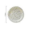 White and Gold Confetti Small Paper Plates 12pk