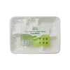 25pk Rectangle Eco-Friendly 5 Compartment  White Sugar Cane Tray / Plates