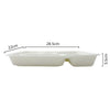 25pk Rectangle Eco-Friendly 5 Compartment  White Sugar Cane Tray / Plates