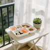 25pk Rectangle Eco-Friendly 5 Compartment  White Sugar Cane Tray / Plates