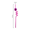 Pink Disco Ball Plastic Straw 2pk