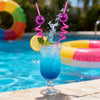 Pink Disco Ball Plastic Straw 2pk