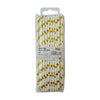 White and Gold Confetti Paper Straws 50pk