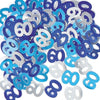 60th Birthday Blue & Silver Table Foil Confetti / Scatters 14g