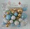 30pcs Blue,Gold & White Balls Cake Toppers Cake Decorations