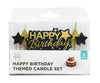Happy Birthday Black and Gold Candle Kit