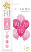 Number 10 Girl  30cm Pink 6pk Latex Balloons