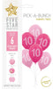 Number 10 Girl  30cm Pink 6pk Latex Balloons
