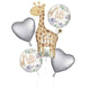 Hello Baby Soft Jungle Giraffe  Foil Balloons Bouquet