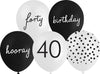 40th Birthday 30cm Latex Balloons 10pcs