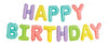 "Happy Birthday" Pastel Rainbow Foil Balloon Kit Banner