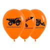 Construction Latex Orange Balloons 6PK