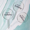 Happy Birthday Round Clear Acrylic Cake Topper